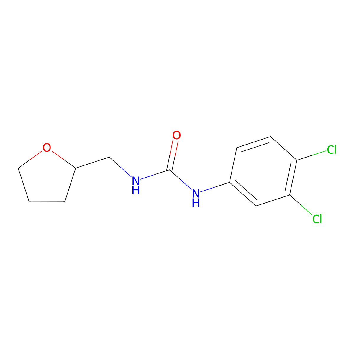1-(3,4-Dichlorophenyl)-3-(oxolan-2-ylmethyl)urea molecular structure, CAS 108757-40-0
