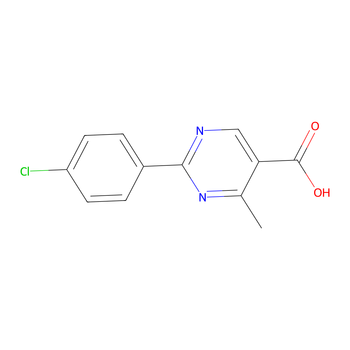 2-(4-Chlorophenyl)-4-methylpyrimidine-5-carboxylic acid molecular structure, CAS 1087605-40-0