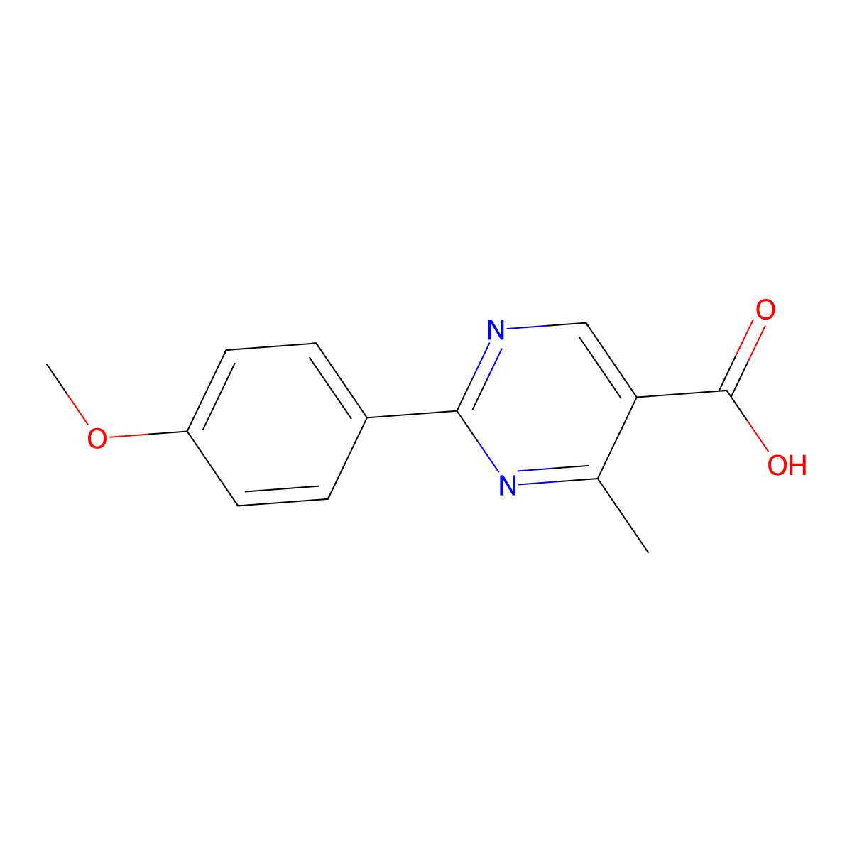 2-(4-Methoxyphenyl)-4-methylpyrimidine-5-carboxylic acid molecular structure, CAS 1087605-42-2