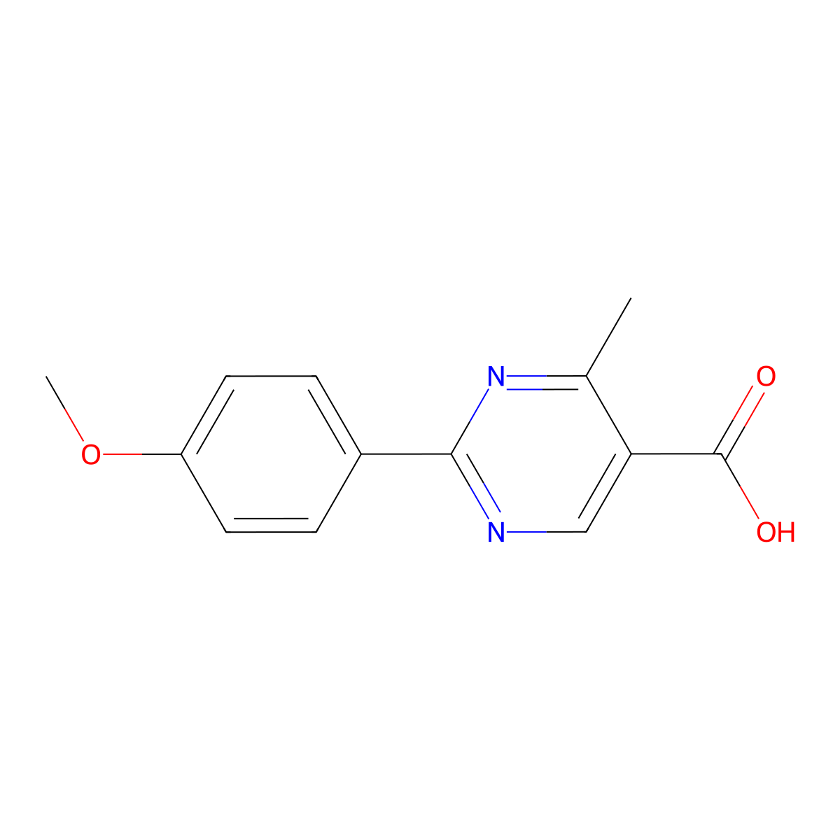 2-(4-Methoxyphenyl)-4-methylpyrimidine-5-carboxylic acid molecular structure, CAS 1087605-42-2