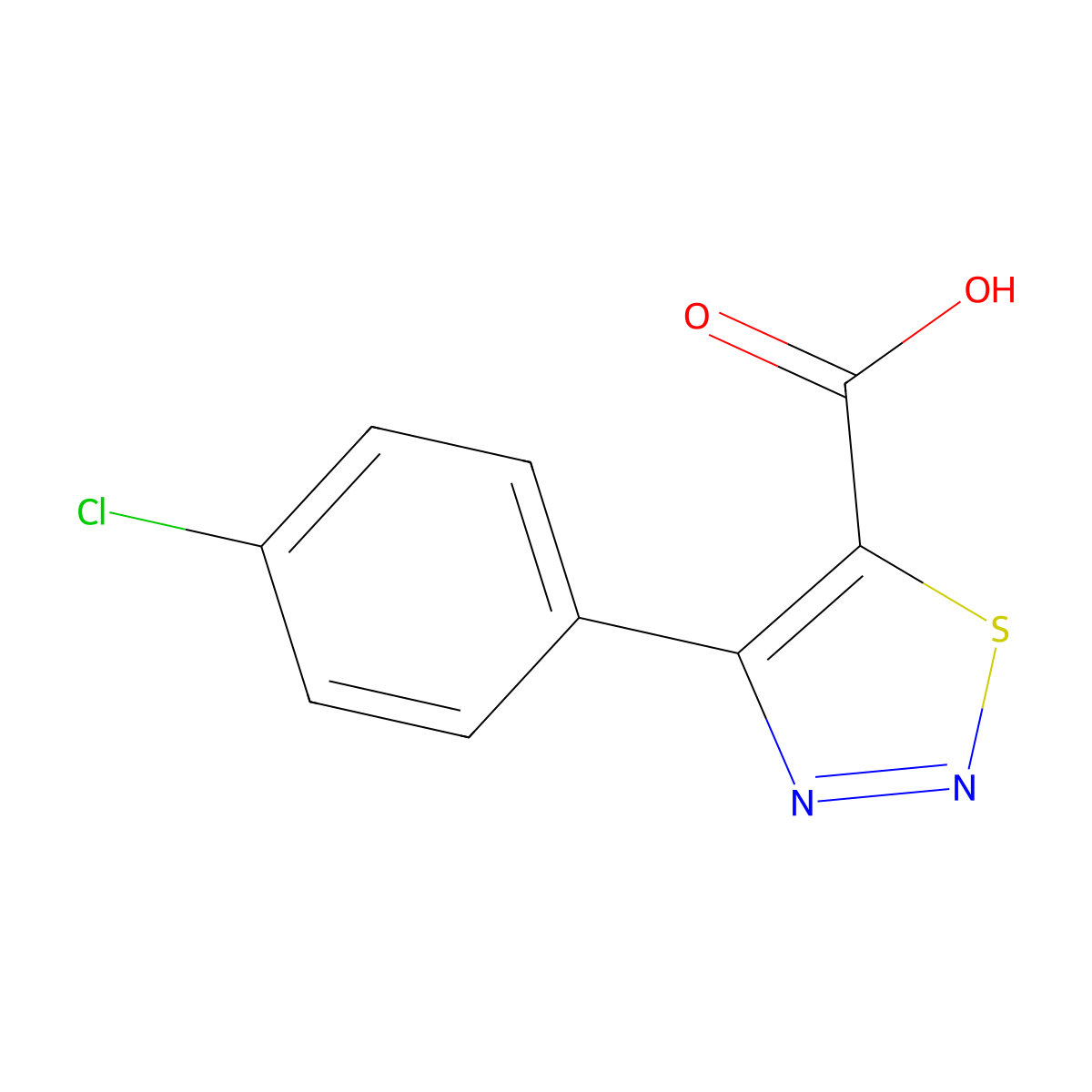 4-(4-Chlorophenyl)-1,2,3-thiadiazole-5-carboxylic acid molecular structure, CAS 1087605-48-8