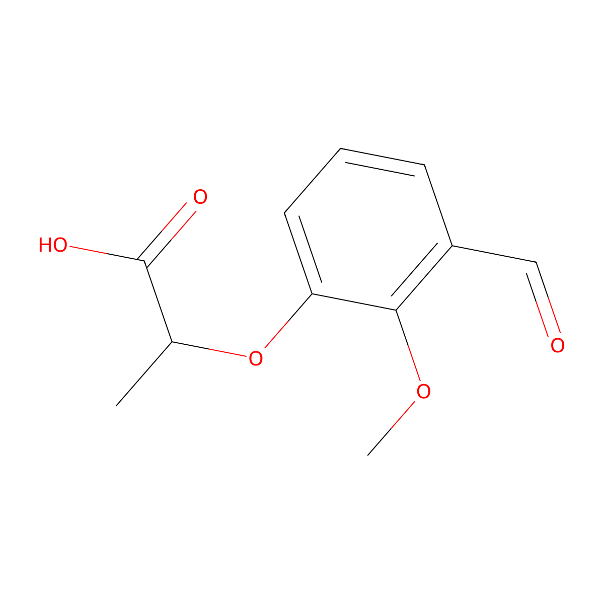2-(3-Formyl-2-methoxyphenoxy)propanoic acid molecular structure, CAS 1087606-30-1