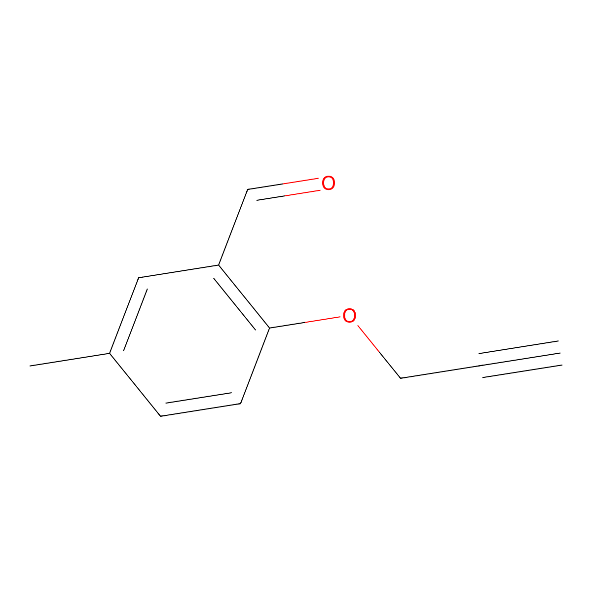 5-Methyl-2-(prop-2-yn-1-yloxy)benzaldehyde molecular structure, CAS 1087606-32-3