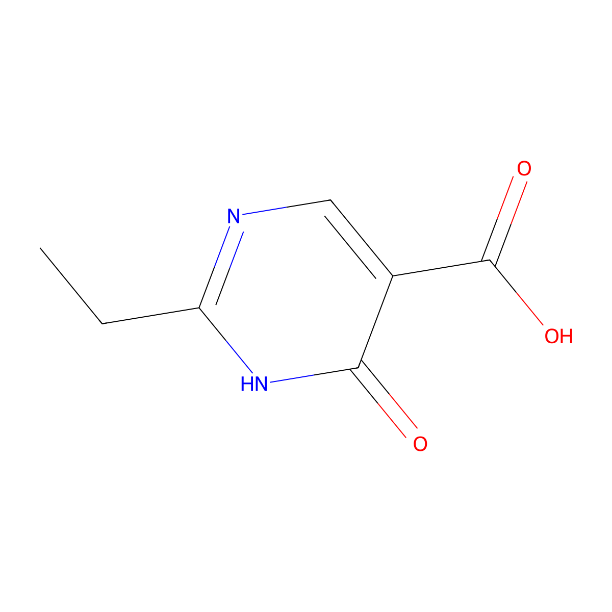 2-Ethyl-6-oxo-1,6-dihydropyrimidine-5-carboxylic acid molecular structure, CAS 1087606-46-9