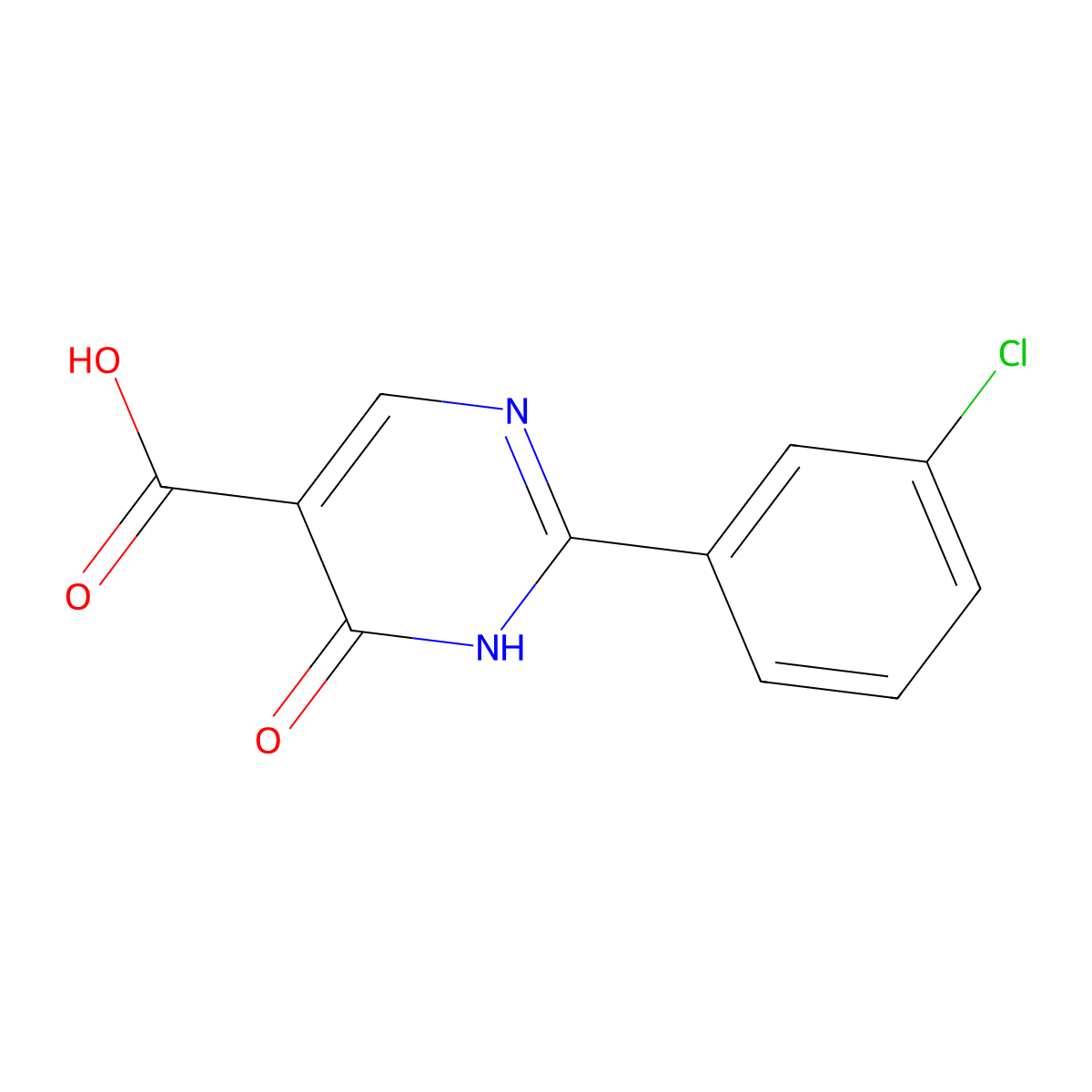 2-(3-Chlorophenyl)-6-oxo-1,6-dihydropyrimidine-5-carboxylic acid molecular structure, CAS 1087606-58-3