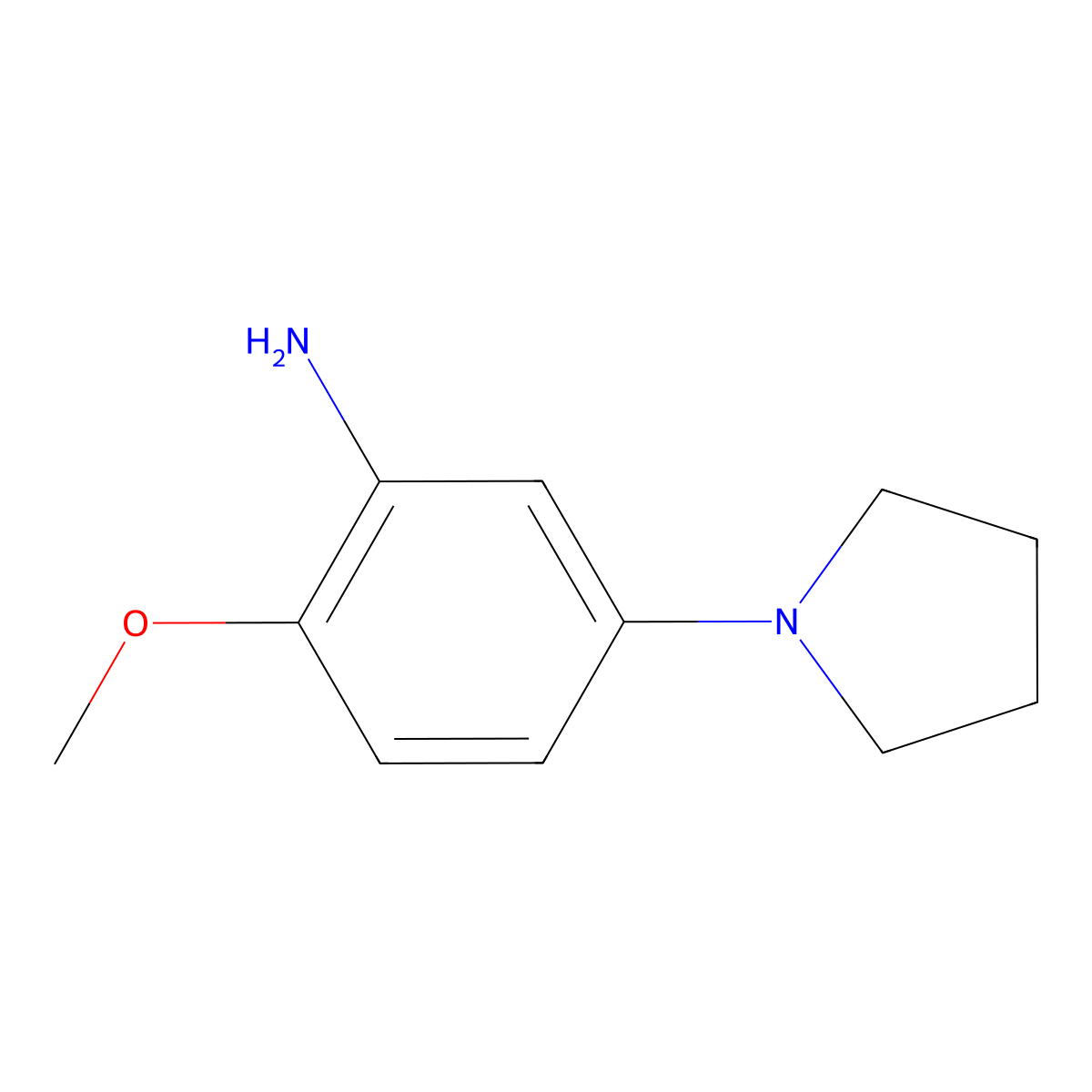 2-Methoxy-5-(pyrrolidin-1-yl)aniline molecular structure, CAS 1087607-67-7