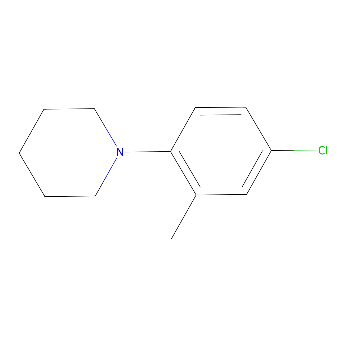 1-(4-Chloro-2-methylphenyl)piperidine molecular structure, CAS 1087607-71-3