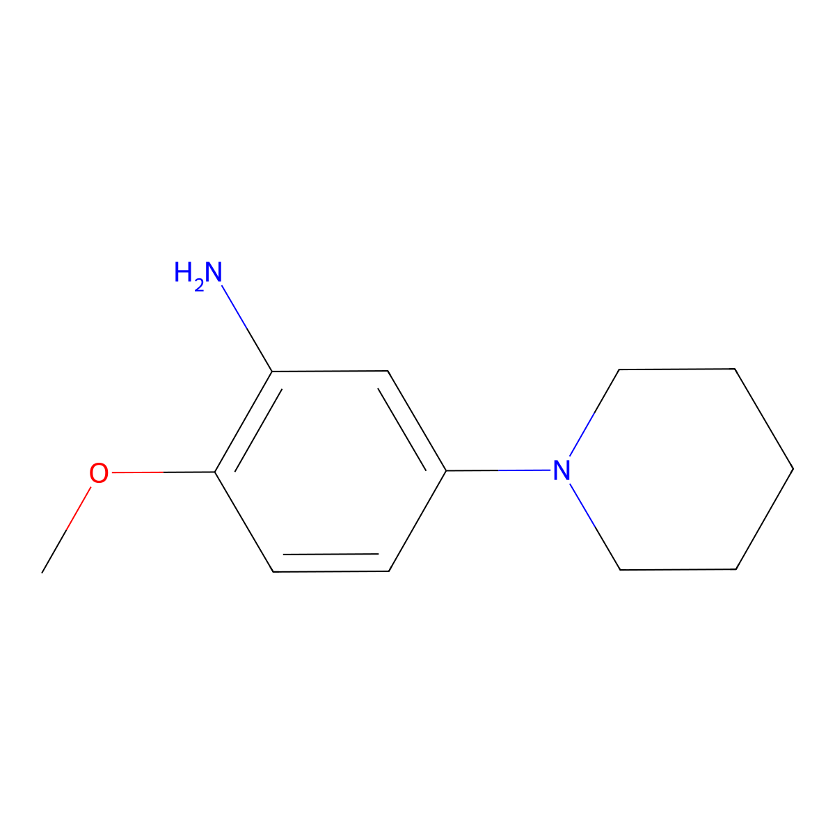 2-Methoxy-5-(piperidin-1-yl)aniline molecular structure, CAS 1087607-87-1