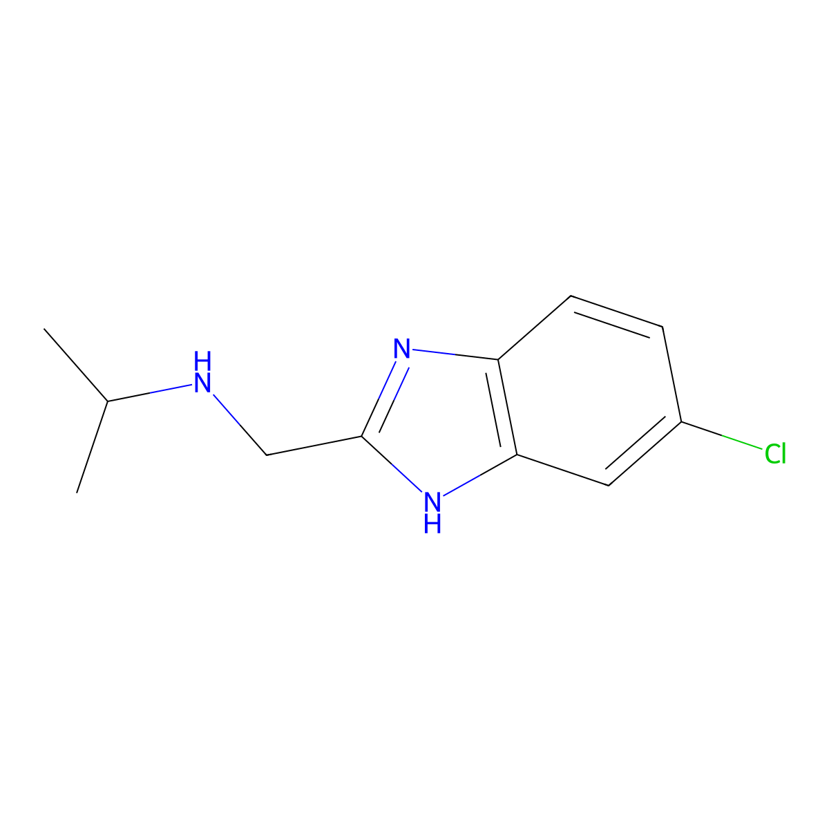 N-[(6-chloro-1H-benzimidazol-2-yl)methyl]propan-2-amine molecular structure, CAS 1087608-21-6
