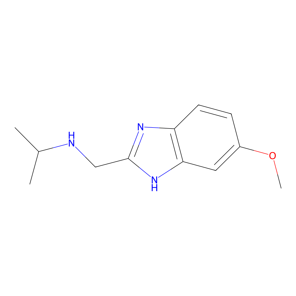 N-[(6-methoxy-1H-benzimidazol-2-yl)methyl]propan-2-amine molecular structure, CAS 1087608-31-8