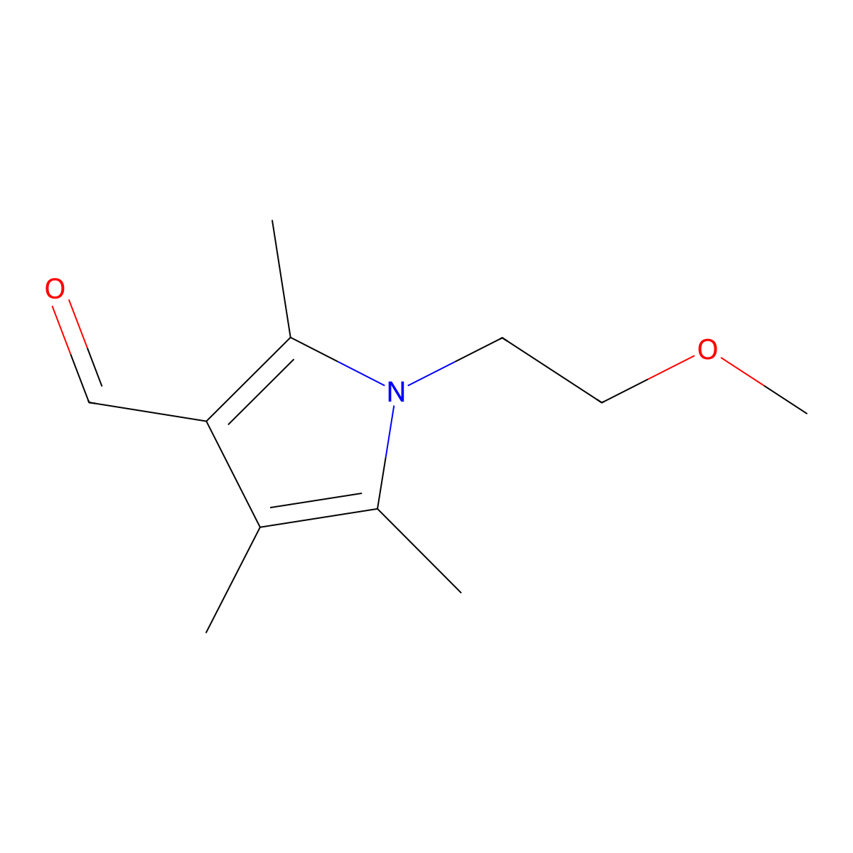 1-(2-methoxyethyl)-2,4,5-trimethyl-1H-pyrrole-3-carbaldehyde molecular structure, CAS 1087610-77-2