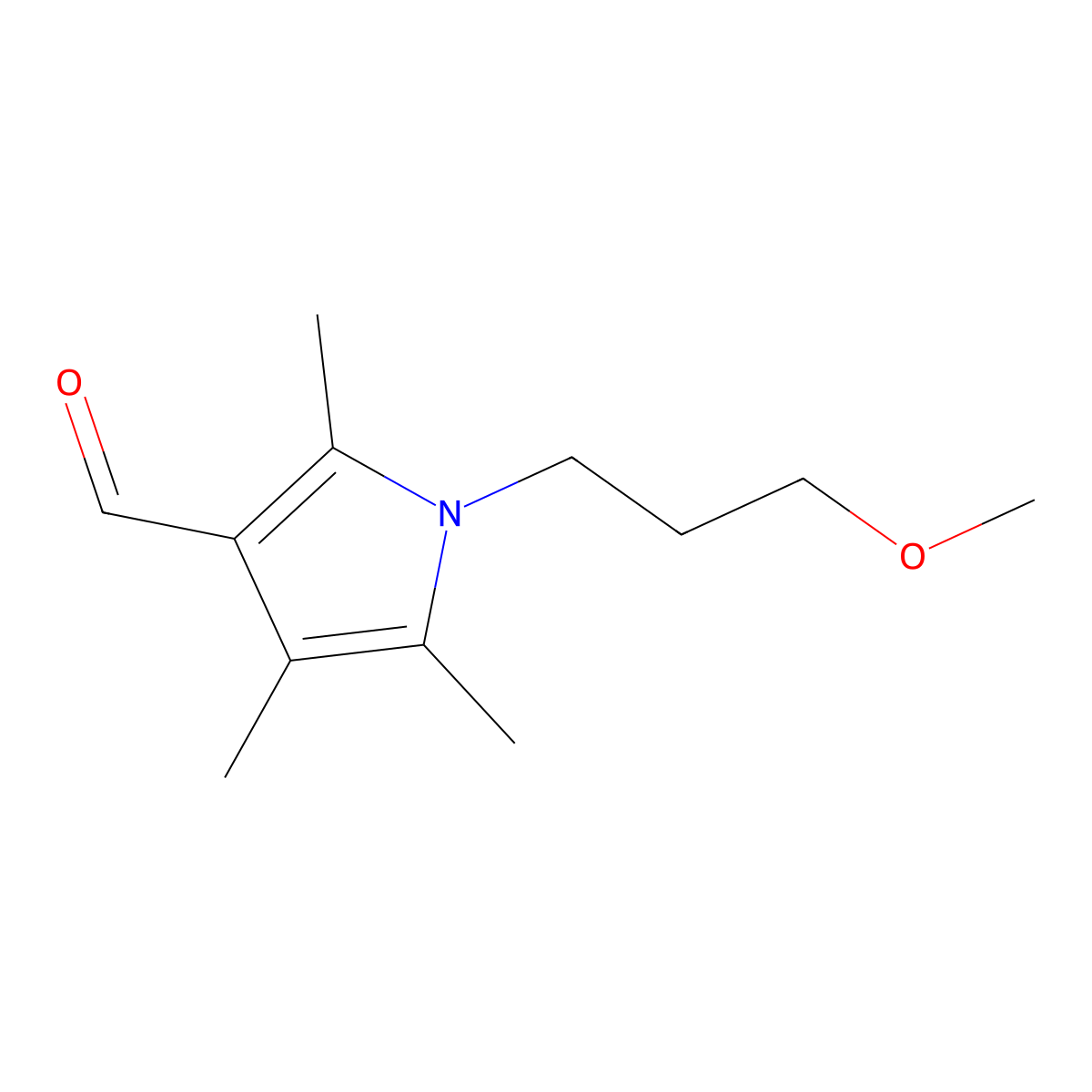 1-(3-methoxypropyl)-2,4,5-trimethyl-1H-pyrrole-3-carbaldehyde molecular structure, CAS 1087610-79-4