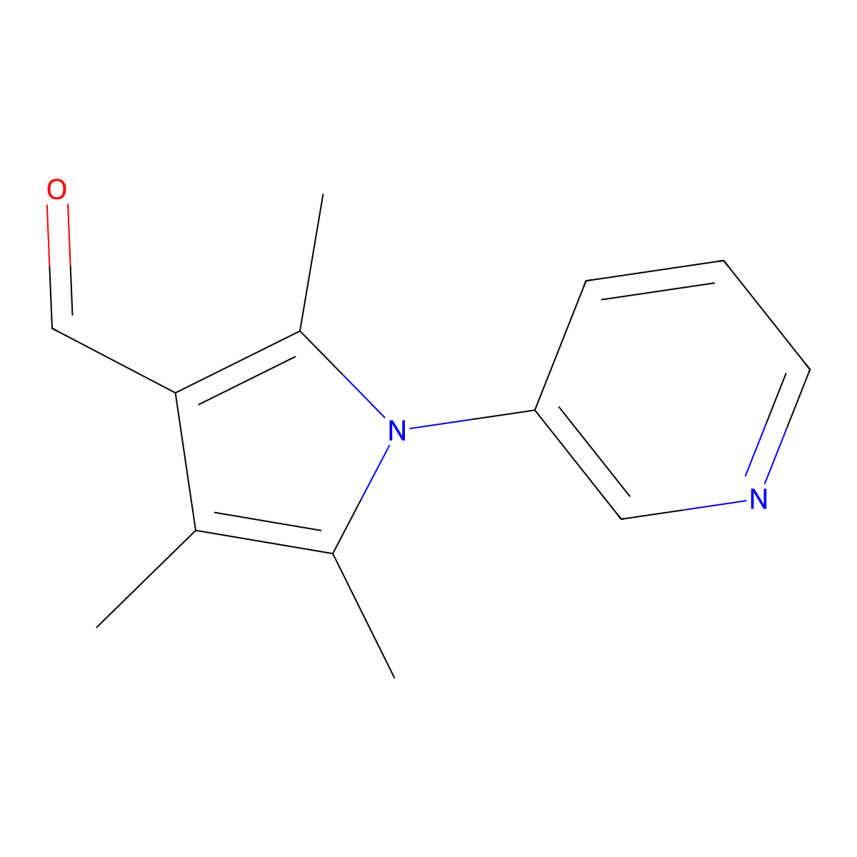 2,4,5-trimethyl-1-(pyridin-3-yl)-1H-pyrrole-3-carbaldehyde molecular structure, CAS 1087611-25-3