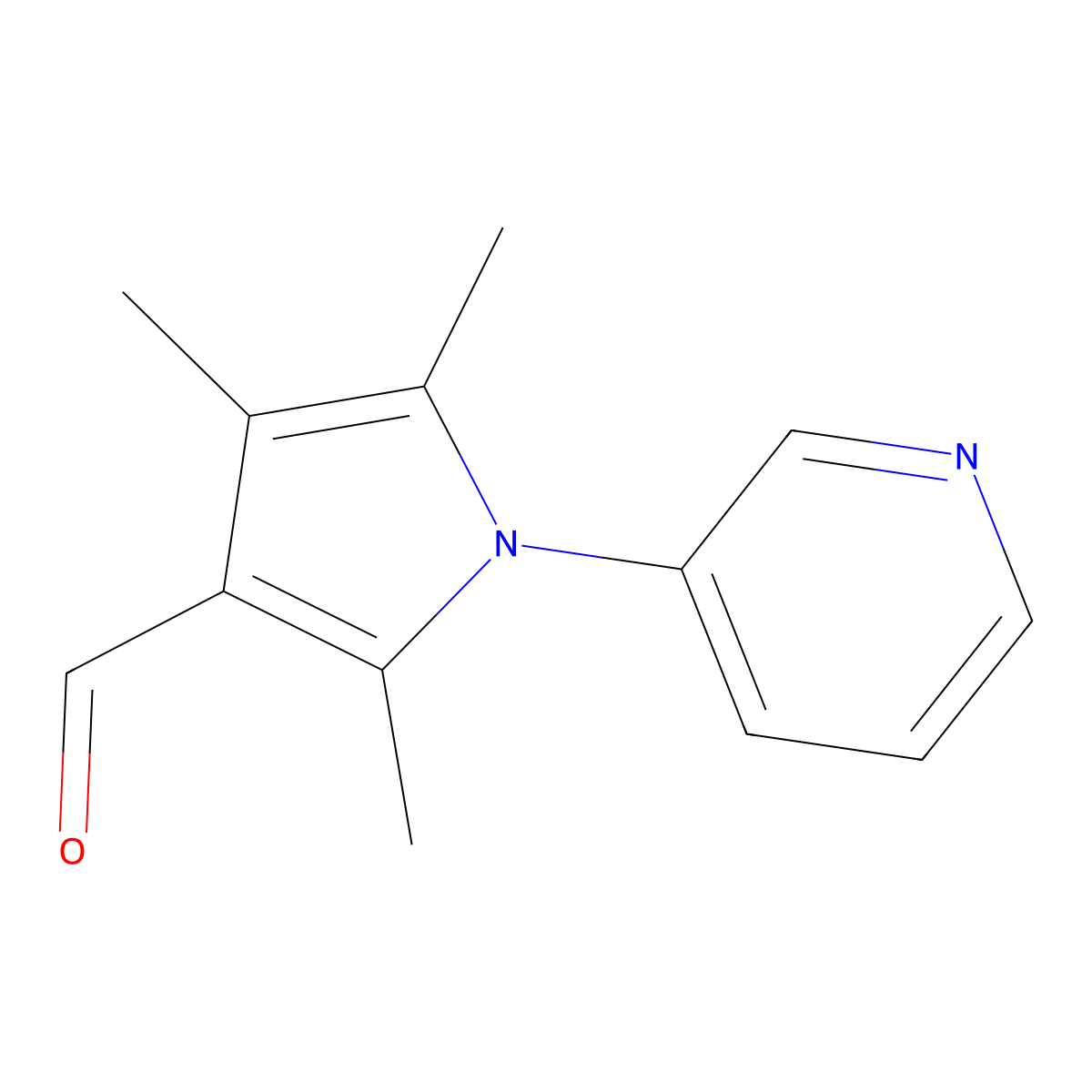 2,4,5-trimethyl-1-(pyridin-3-yl)-1H-pyrrole-3-carbaldehyde molecular structure, CAS 1087611-25-3
