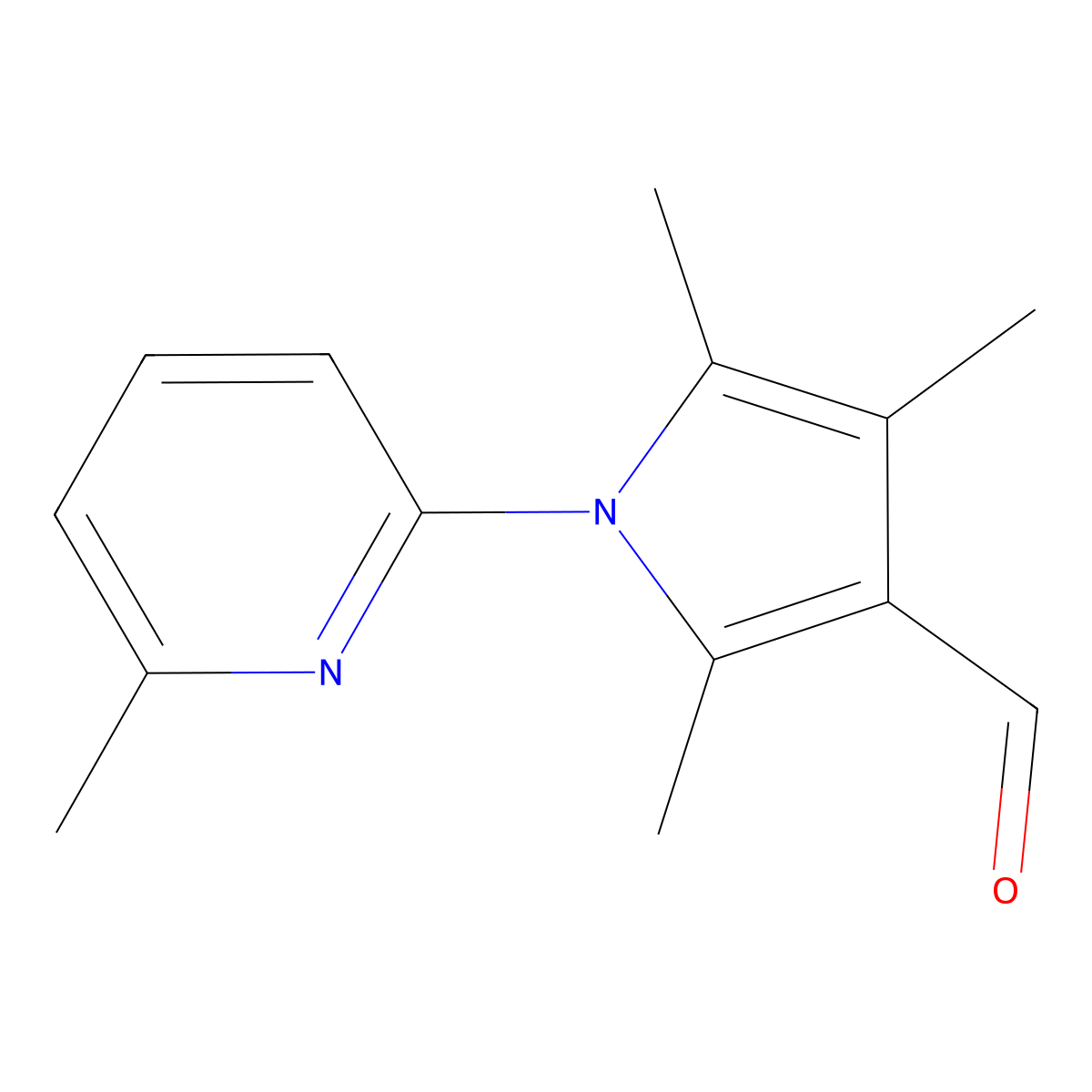 2,4,5-trimethyl-1-(6-methylpyridin-2-yl)-1H-pyrrole-3-carbaldehyde molecular structure, CAS 1087611-27-5