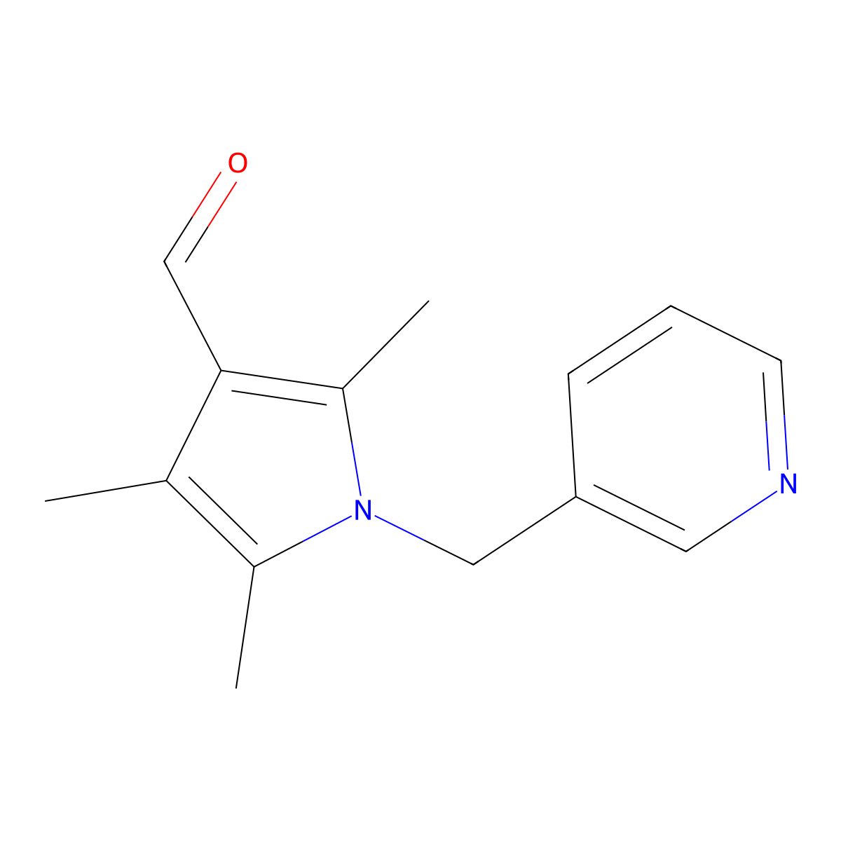 2,4,5-trimethyl-1-(pyridin-3-ylmethyl)-1H-pyrrole-3-carbaldehyde molecular structure, CAS 1087611-41-3