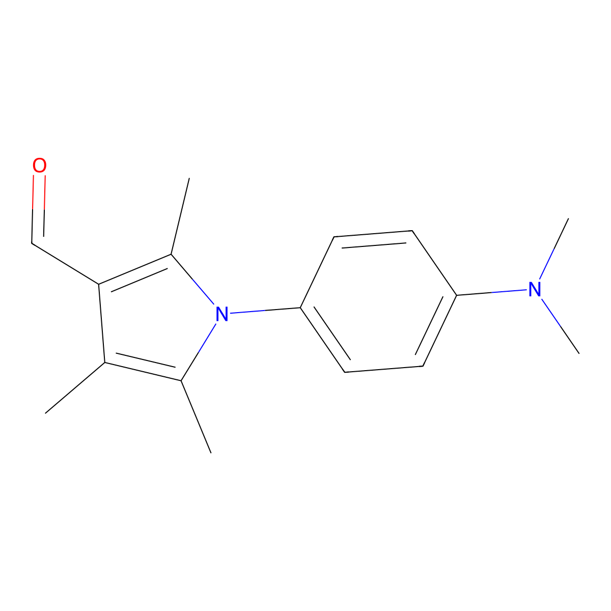 1-(4-(dimethylamino)phenyl)-2,4,5-trimethyl-1H-pyrrole-3-carbaldehyde molecular structure, CAS 1087611-49-1