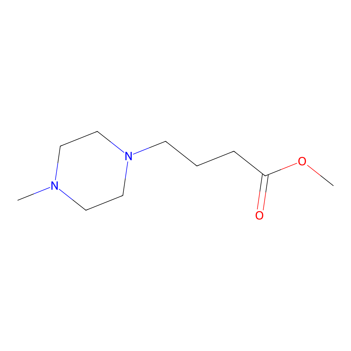 Methyl 4-(4-methylpiperazin-1-yl)butanoate molecular structure, CAS 1087613-94-2