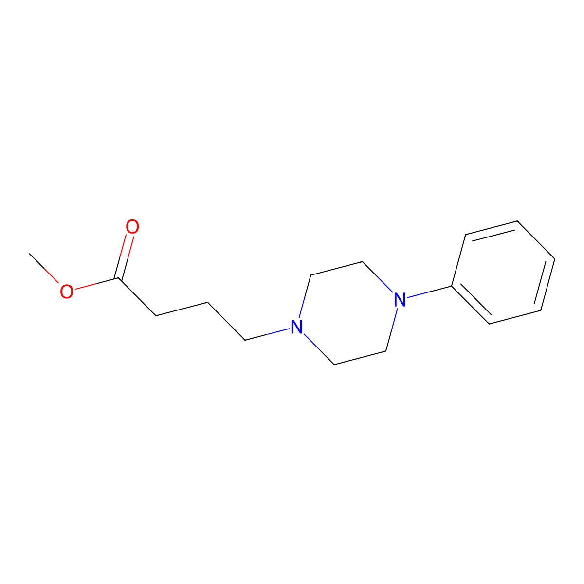 Methyl 4-(4-phenylpiperazin-1-yl)butanoate molecular structure, CAS 1087613-95-3