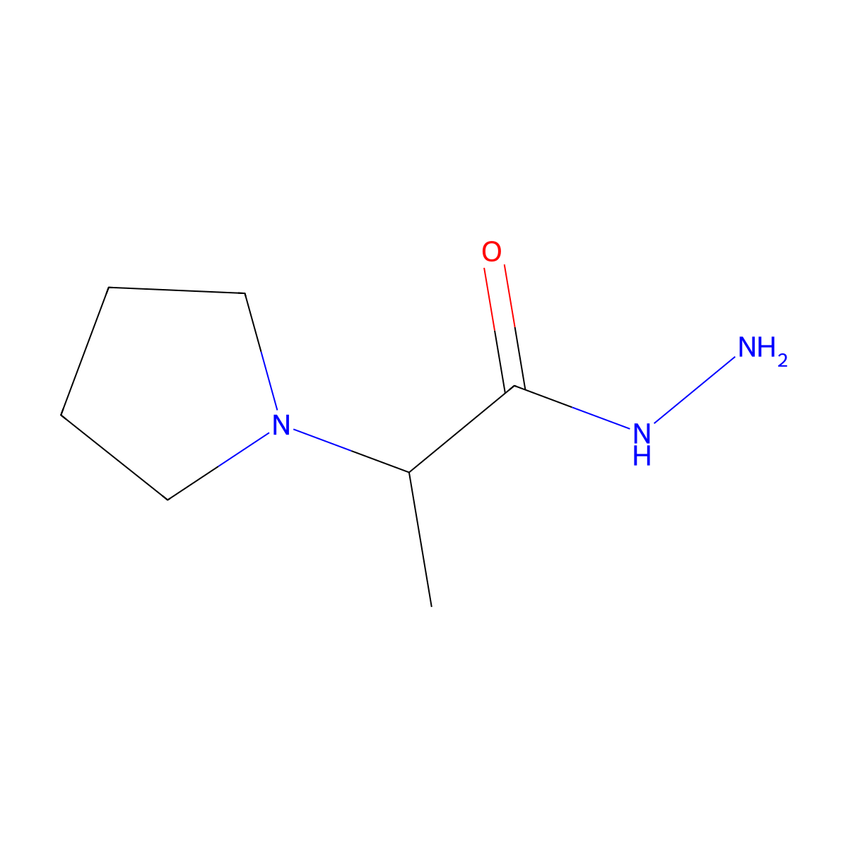 2-(Pyrrolidin-1-yl)propanehydrazide molecular structure, CAS 1087614-09-2