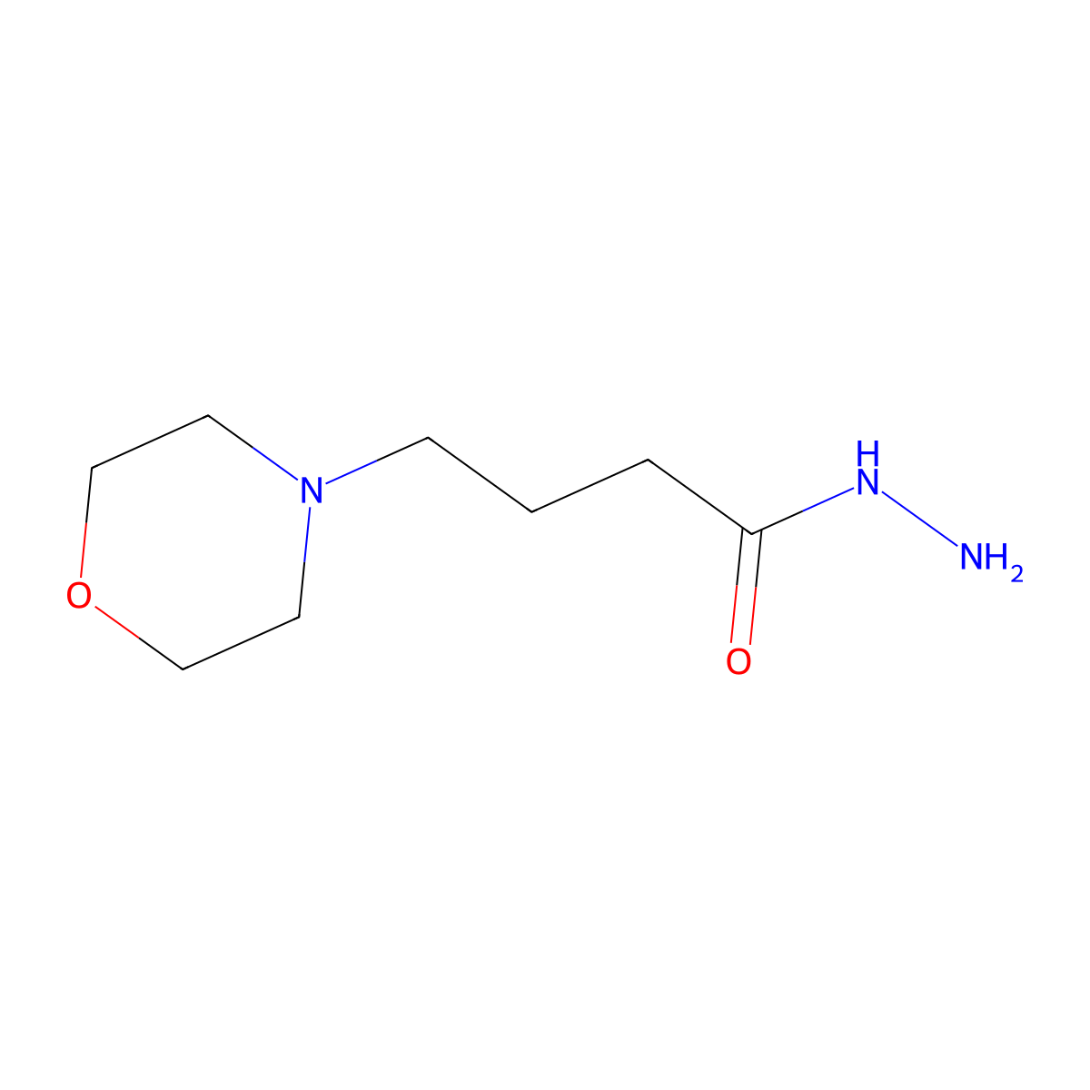 4-(4-Morpholinyl)butanohydrazide molecular structure, CAS 1087616-69-0