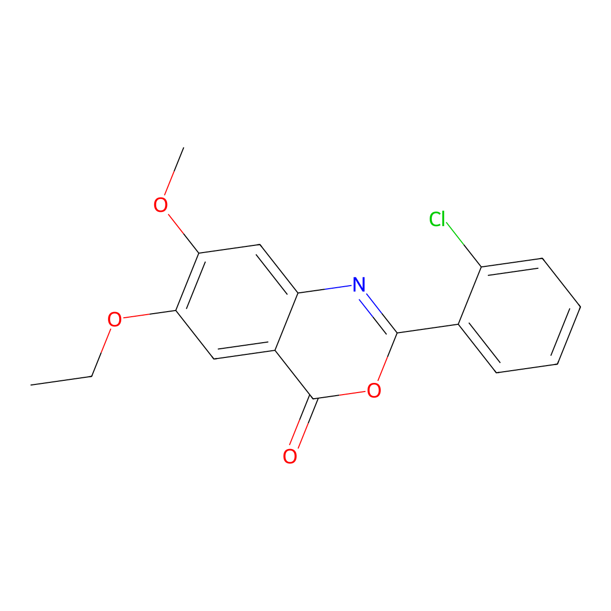 2-(2-chlorophenyl)-6-ethoxy-7-methoxy-4H-3,1-benzoxazin-4-one molecular structure, CAS 1087624-39-2