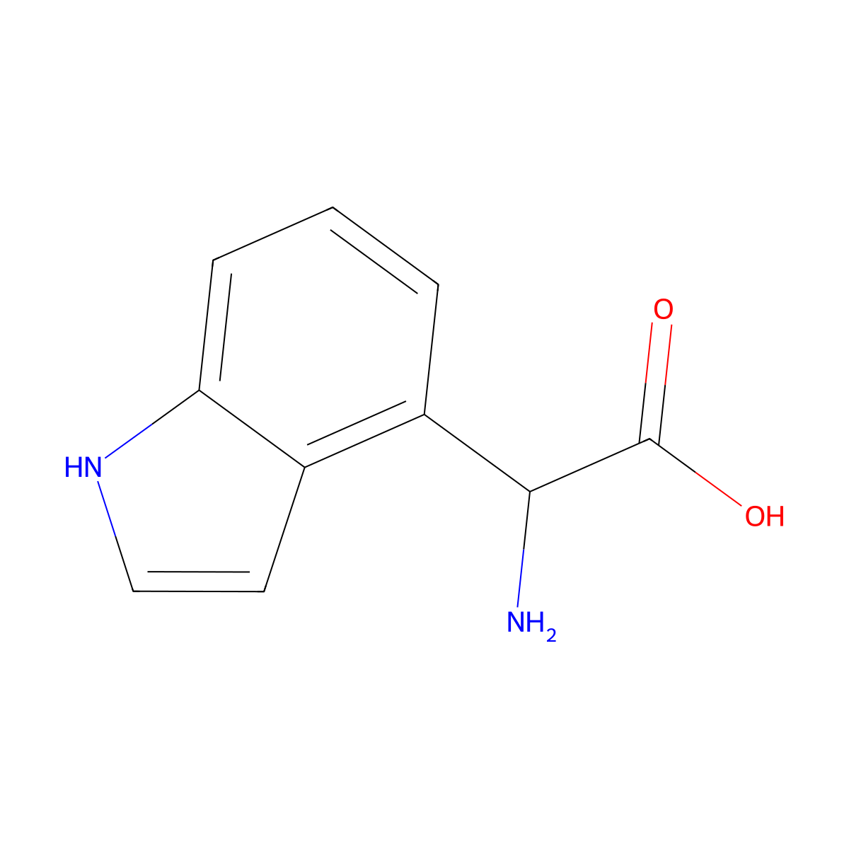 2-Amino-2-(1H-indol-4-yl)acetic acid molecular structure, CAS 108763-36-6