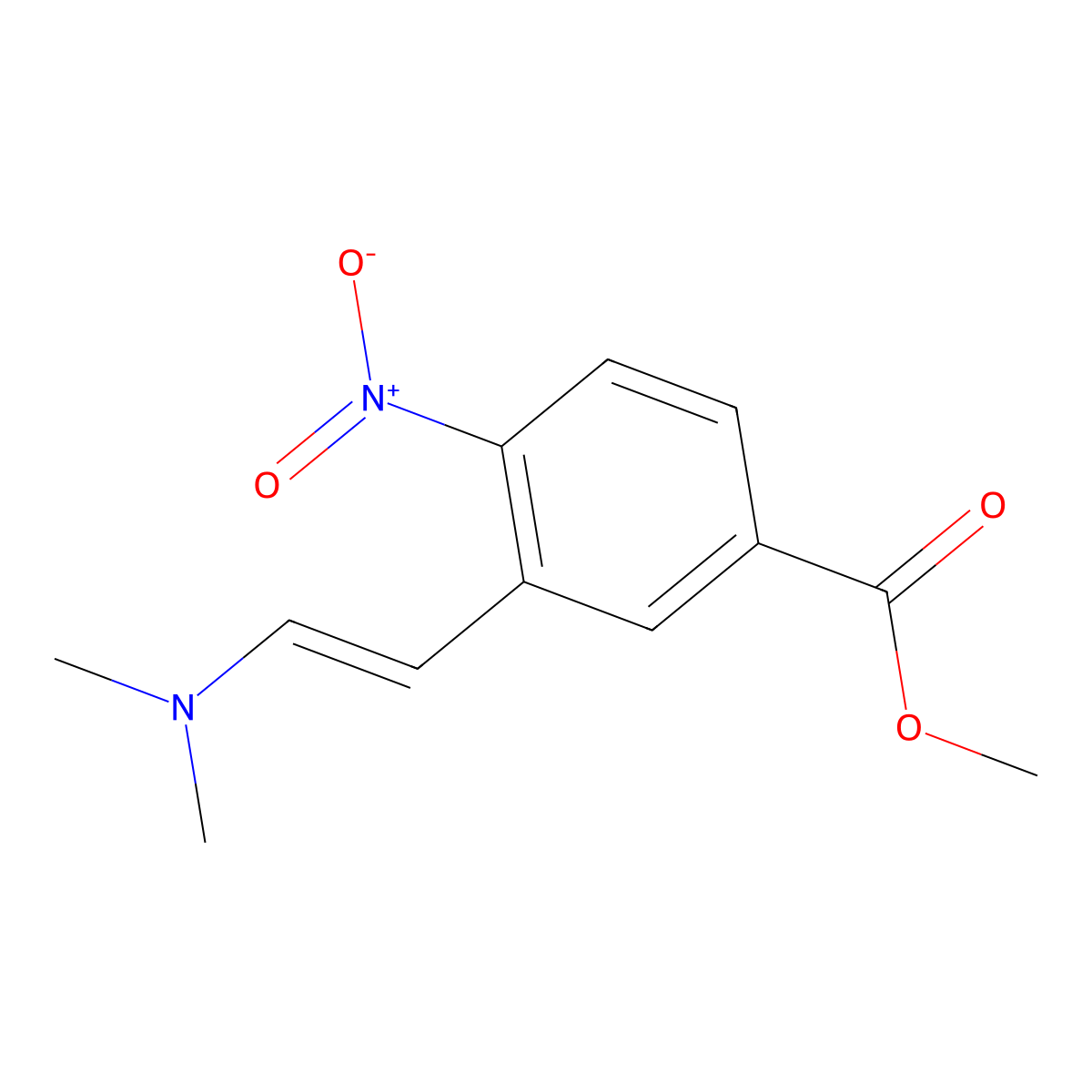 methyl 3-[(E)-2-(dimethylamino)ethenyl]-4-nitrobenzoate molecular structure, CAS 108763-41-3