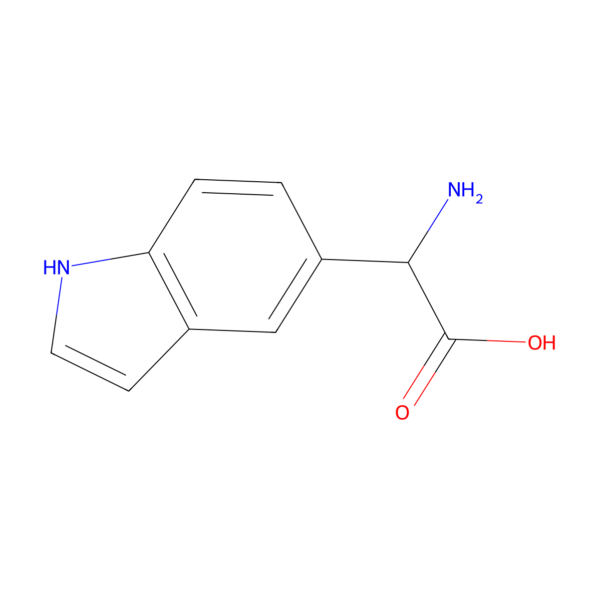 2-Amino-2-(1H-indol-5-yl)acetic acid molecular structure, CAS 108763-43-5