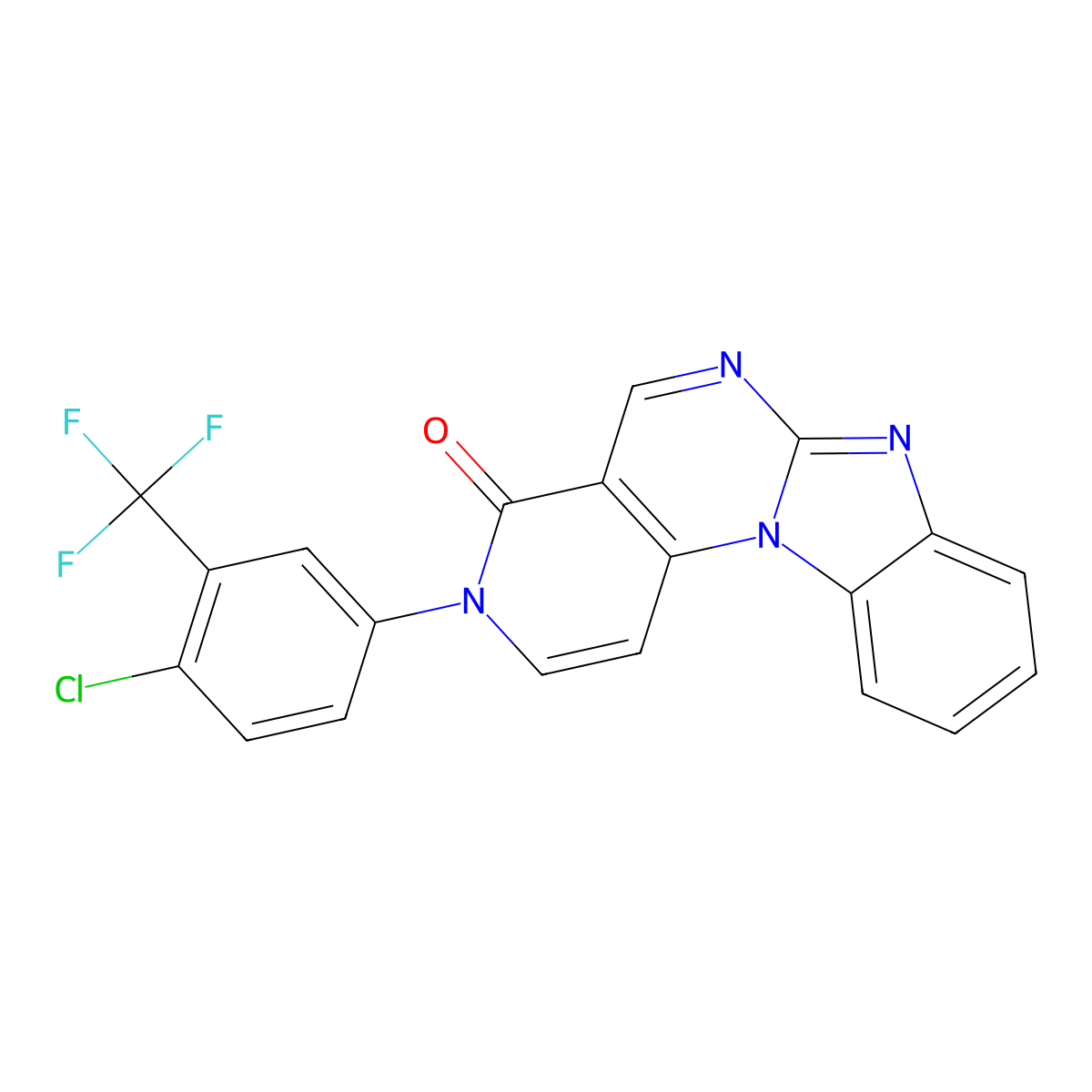 3-(4-chloro-3-(trifluoromethyl)phenyl)benzo[4,5]imidazo[1,2-a]pyrido[3,4-e]pyrimidin-4(3H)-one molecular structure, CAS 1087637-59-9