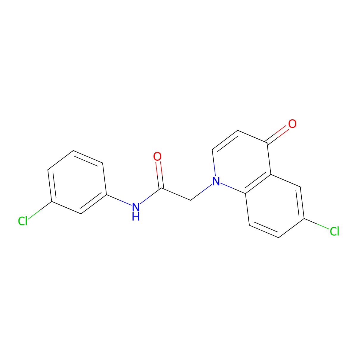 2-(6-chloro-4-oxoquinolin-1(4H)-yl)-N-(3-chlorophenyl)acetamide molecular structure, CAS 1087638-21-8