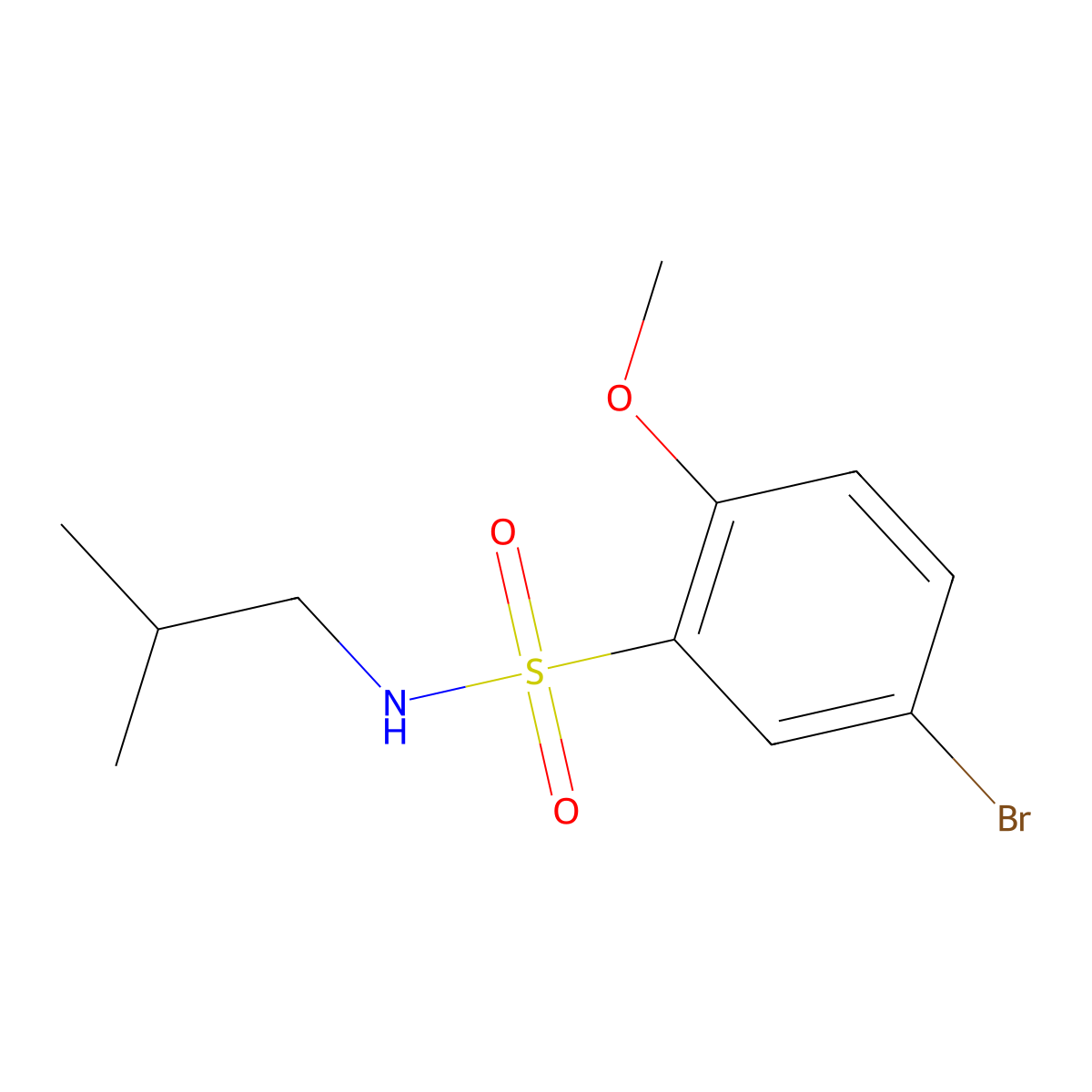 5-bromo-N-isobutyl-2-methoxybenzenesulfonamide molecular structure, CAS 1087639-12-0