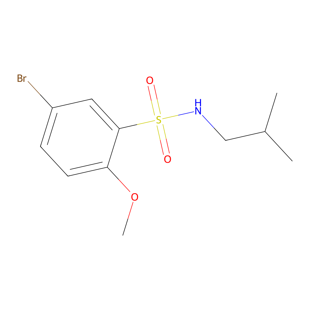 5-bromo-N-isobutyl-2-methoxybenzenesulfonamide molecular structure, CAS 1087639-12-0
