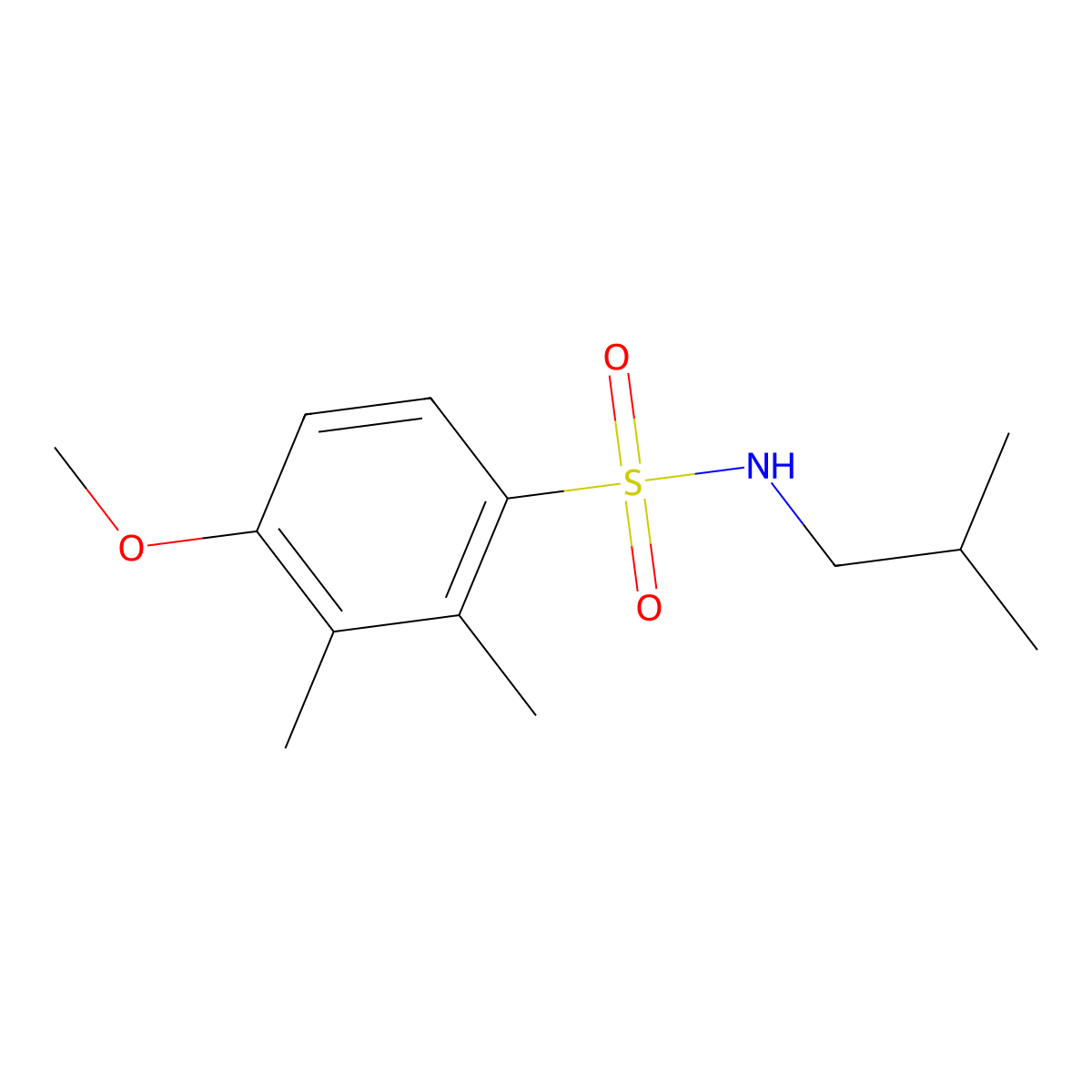 N-isobutyl-4-methoxy-2,3-dimethylbenzenesulfonamide molecular structure, CAS 1087639-14-2