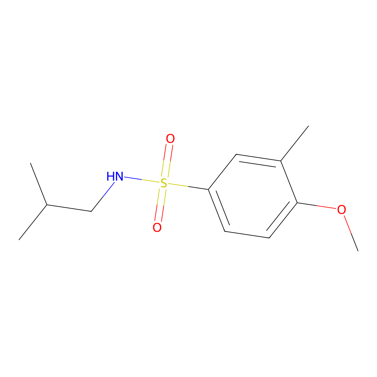 N-isobutyl-4-methoxy-3-methylbenzenesulfonamide molecular structure, CAS 1087639-15-3