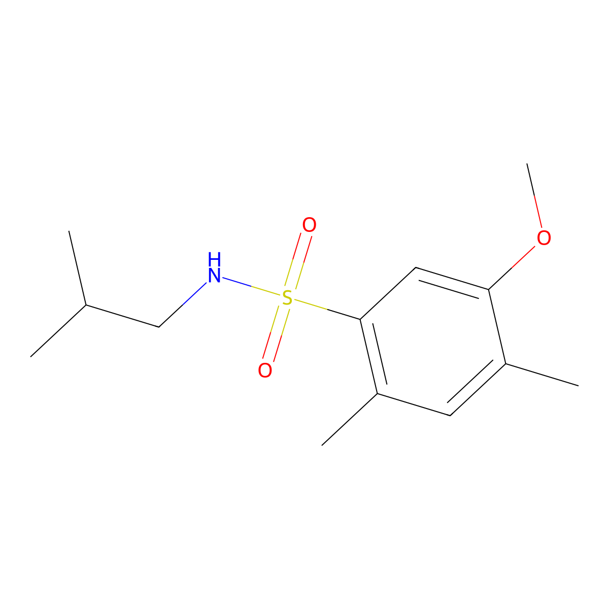 N-isobutyl-5-methoxy-2,4-dimethylbenzenesulfonamide molecular structure, CAS 1087639-17-5