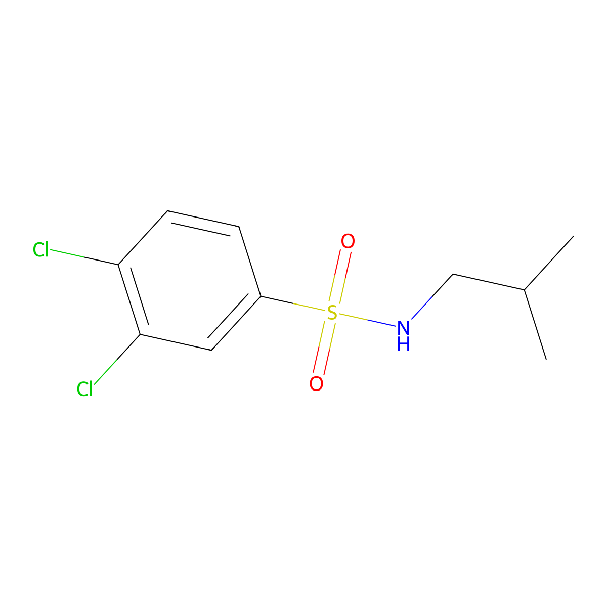 3,4-dichloro-N-isobutylbenzenesulfonamide molecular structure, CAS 1087639-19-7