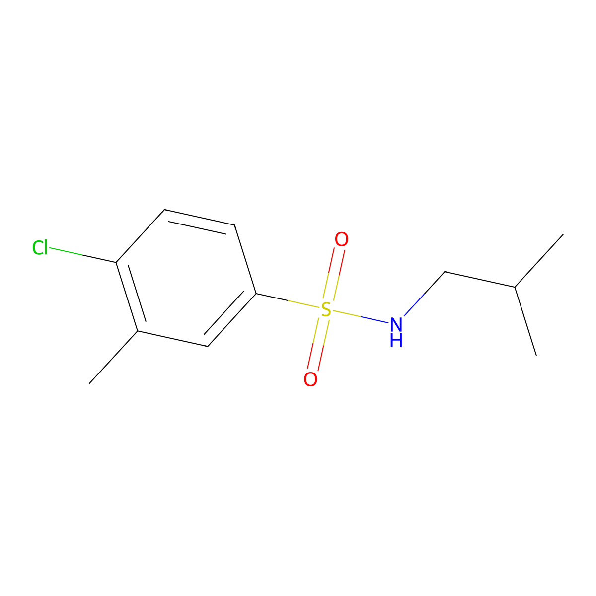 4-chloro-N-isobutyl-3-methylbenzenesulfonamide molecular structure, CAS 1087639-22-2