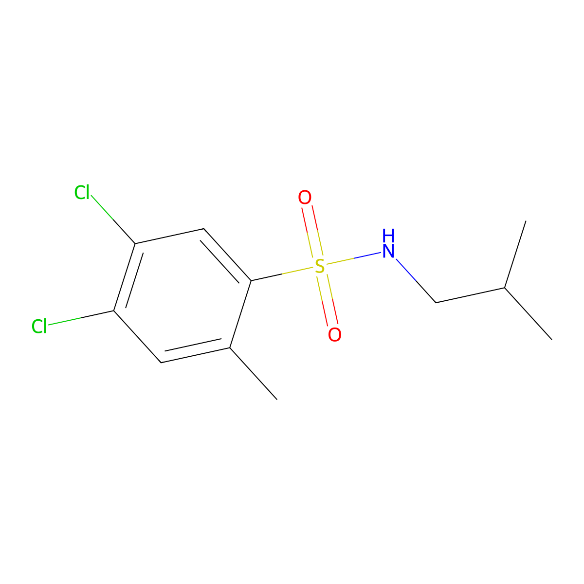 4,5-dichloro-N-isobutyl-2-methylbenzenesulfonamide molecular structure, CAS 1087639-23-3