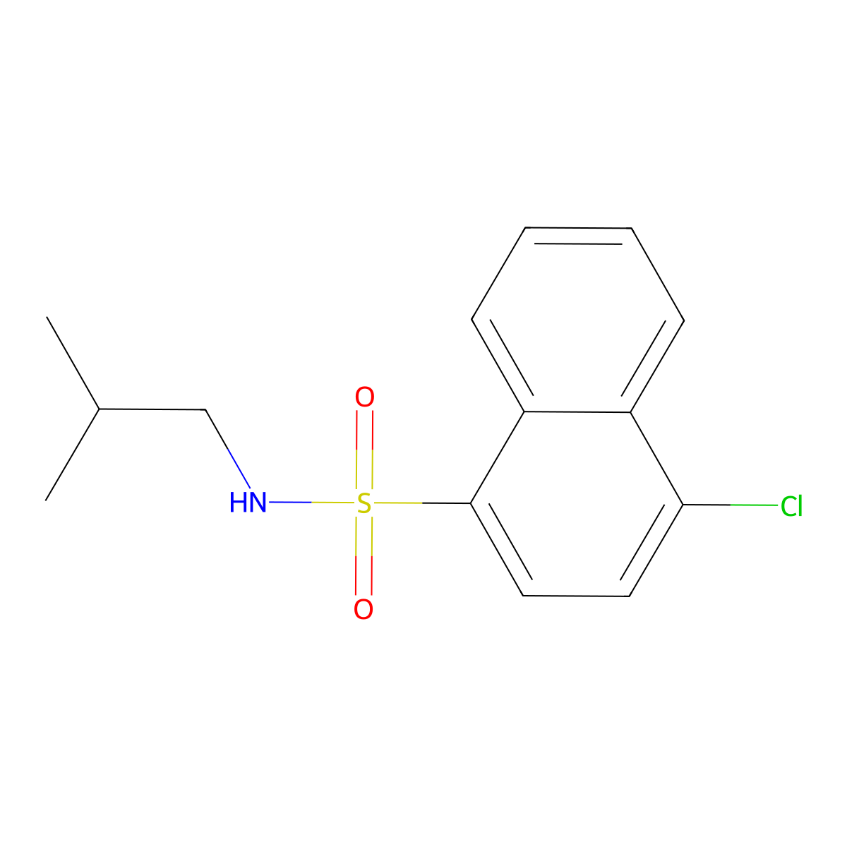 4-chloro-N-isobutyl-1-naphthalenesulfonamide molecular structure, CAS 1087639-26-6