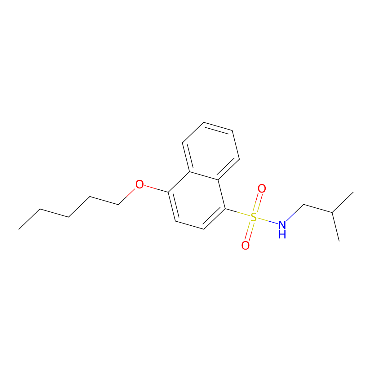 (2-Methylpropyl)[(4-pentyloxynaphthyl)sulfonyl]amine molecular structure, CAS 1087639-27-7