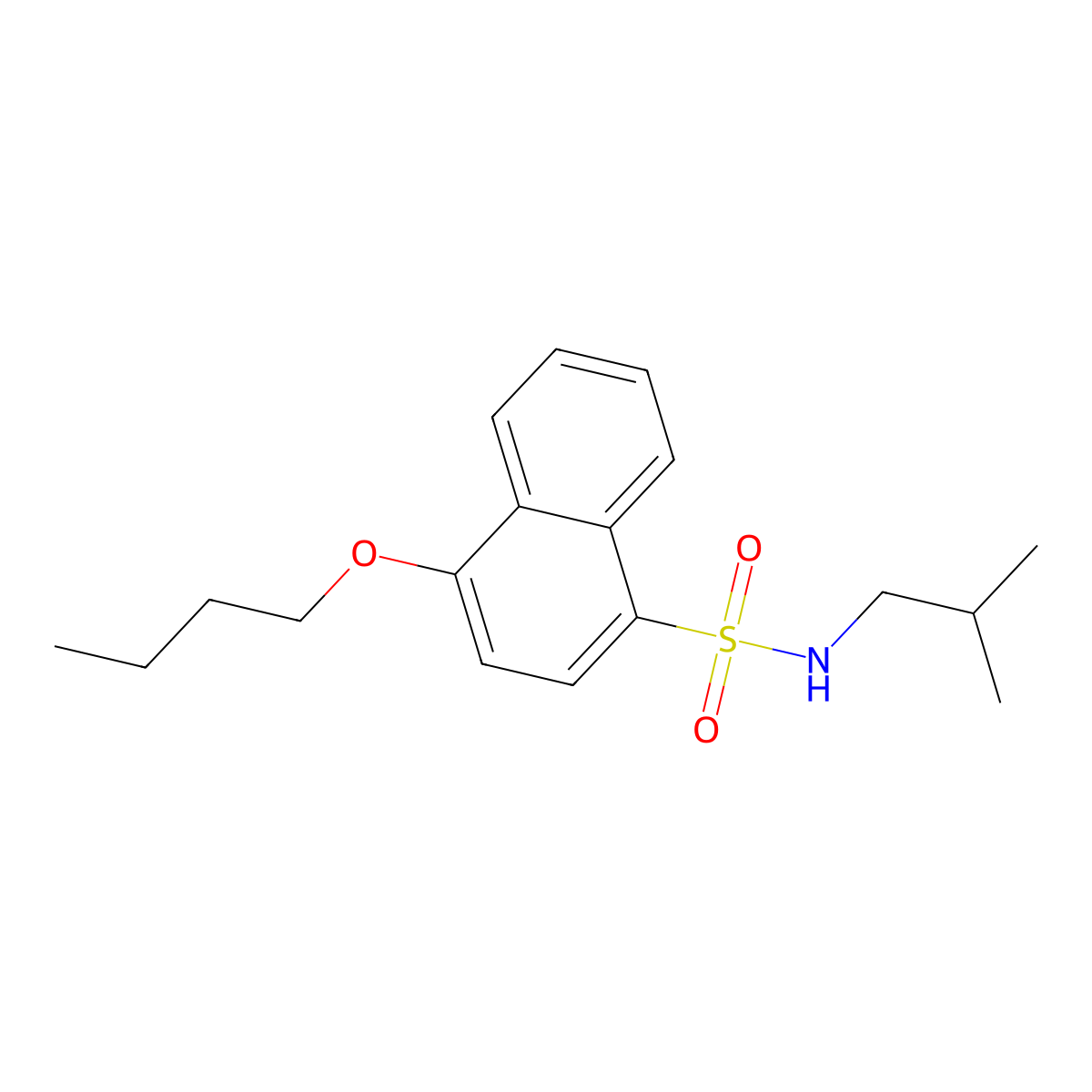 4-butoxy-N-isobutyl-1-naphthalenesulfonamide molecular structure, CAS 1087639-28-8