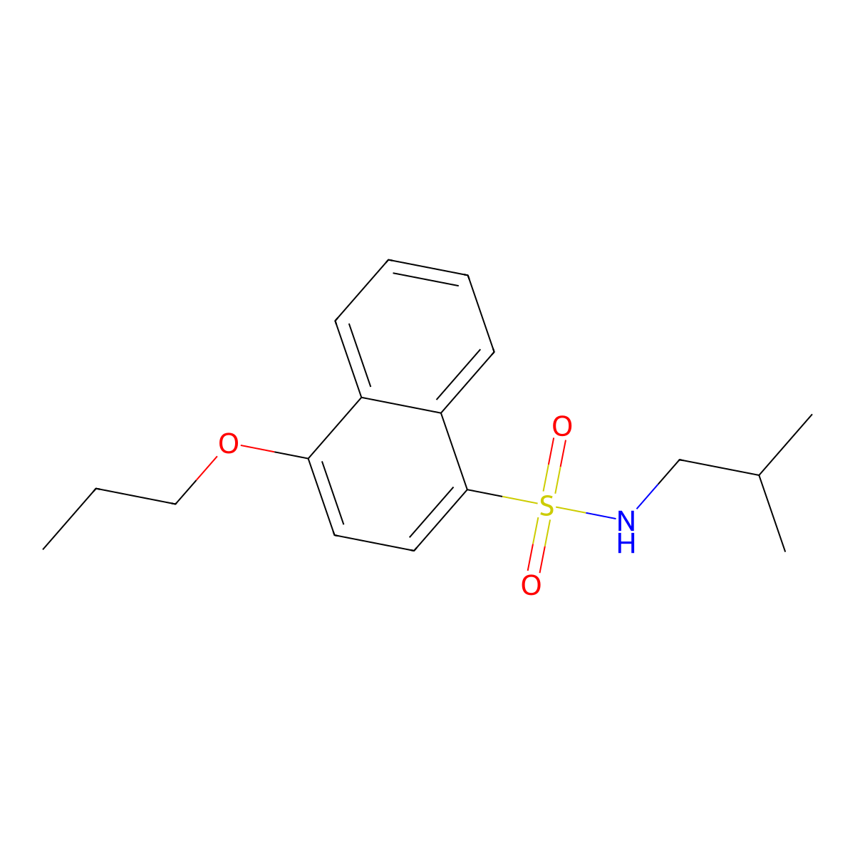 (2-Methylpropyl)[(4-propoxynaphthyl)sulfonyl]amine molecular structure, CAS 1087639-29-9