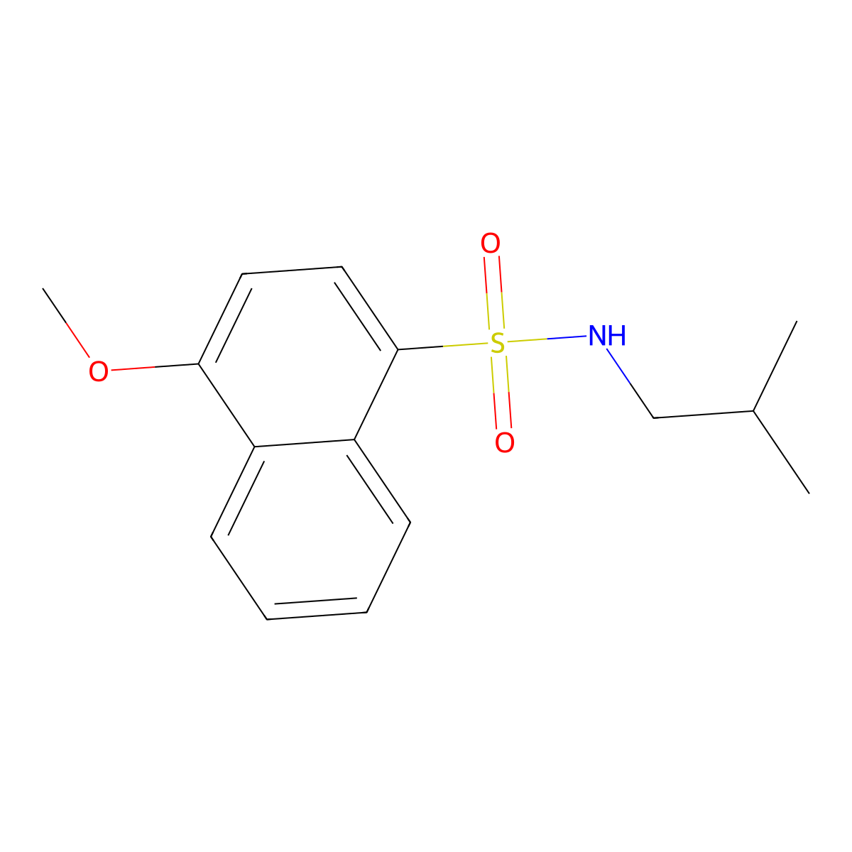 N-isobutyl-4-methoxy-1-naphthalenesulfonamide molecular structure, CAS 1087639-32-4
