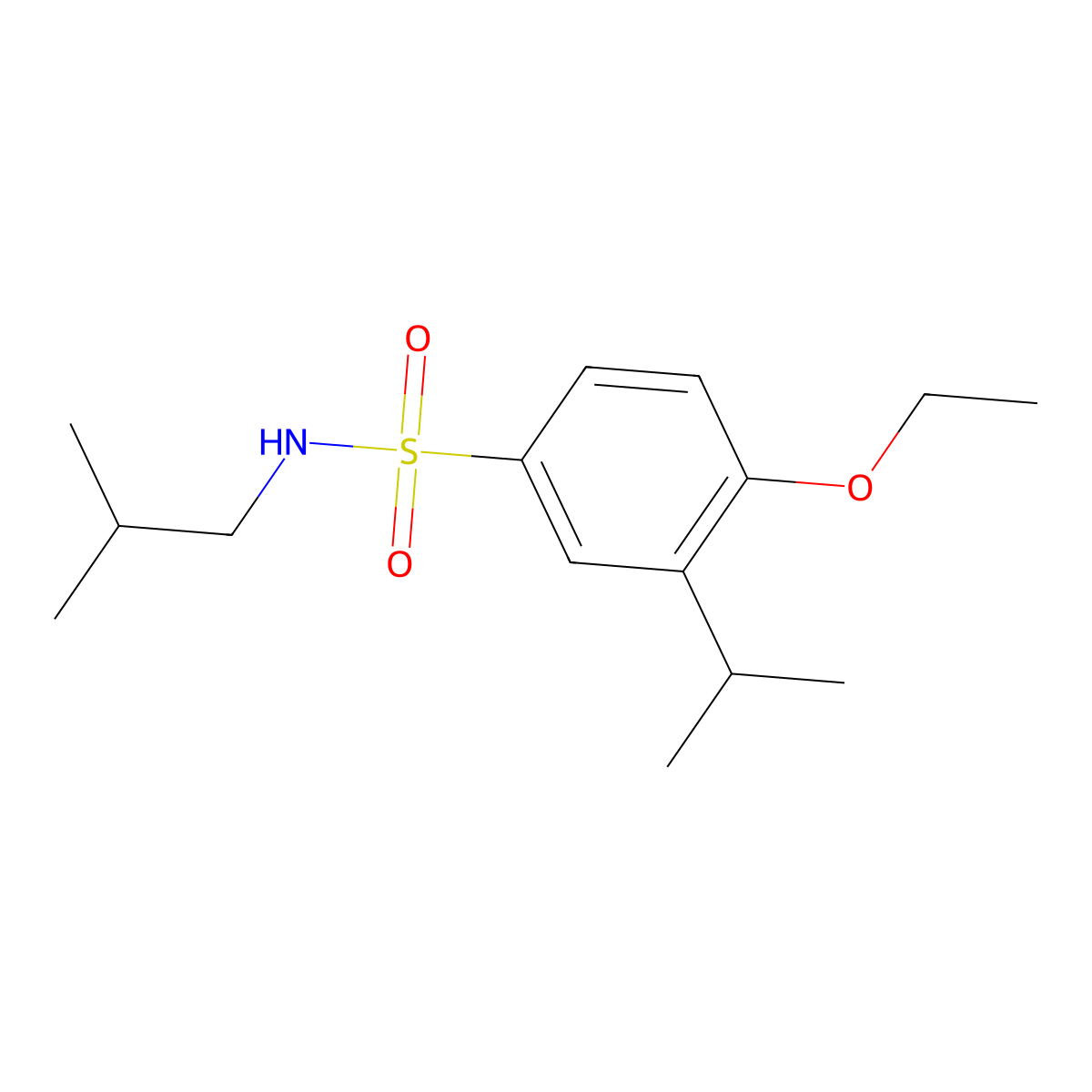 4-ethoxy-N-isobutyl-3-isopropylbenzenesulfonamide molecular structure, CAS 1087639-35-7