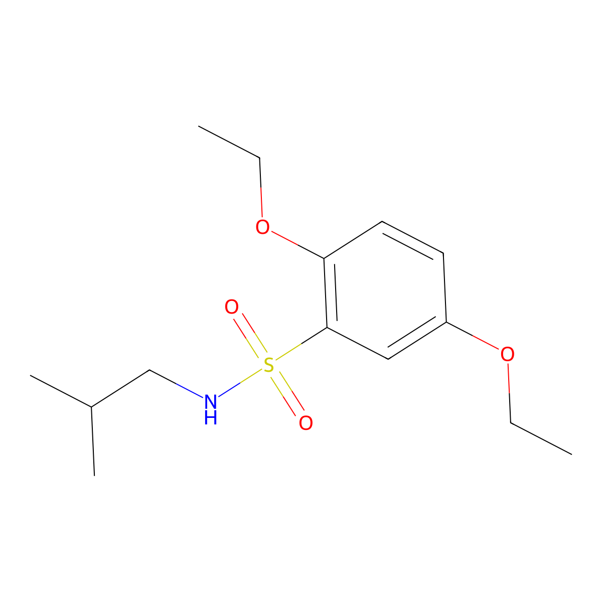 2,5-diethoxy-N-isobutylbenzenesulfonamide molecular structure, CAS 1087639-36-8