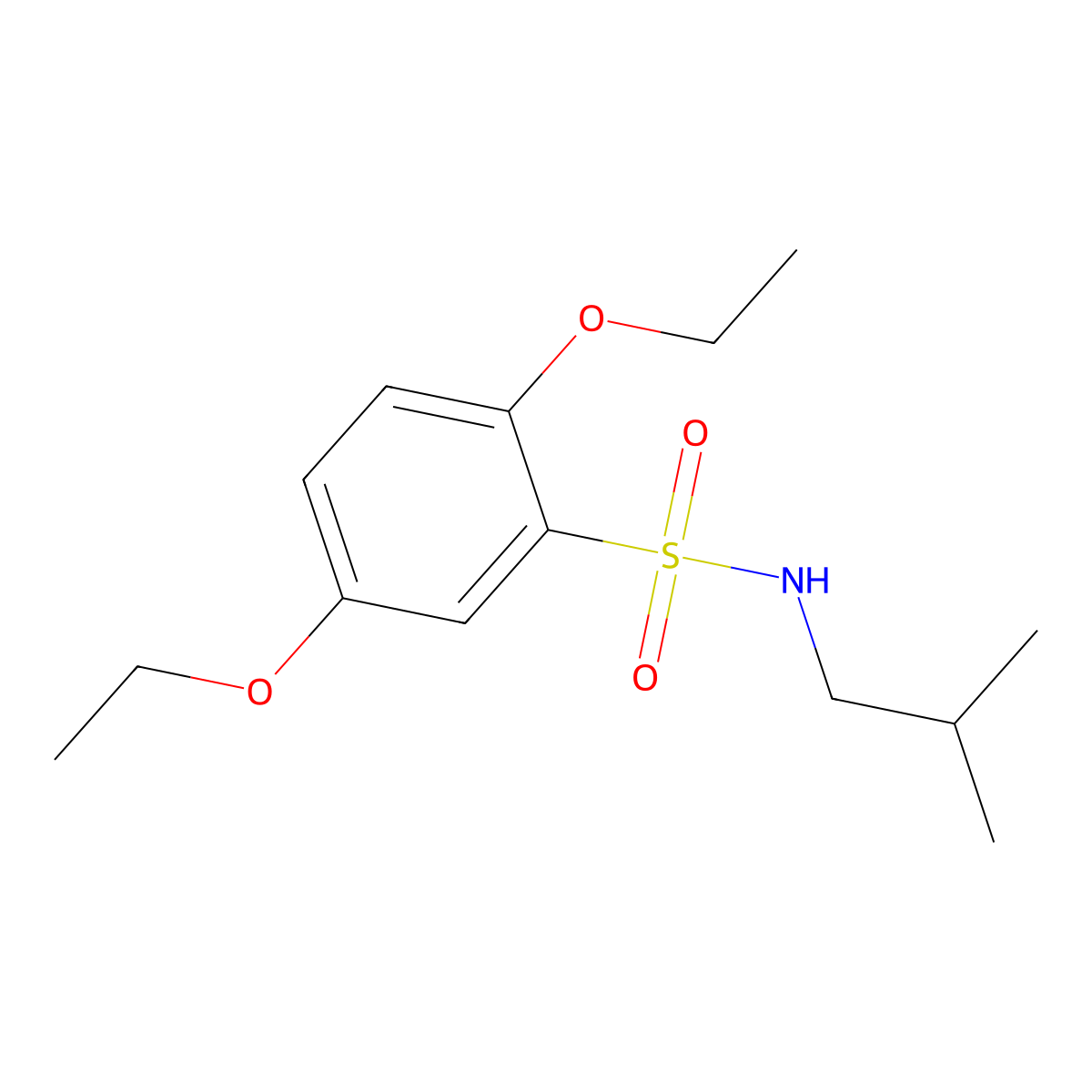 2,5-diethoxy-N-isobutylbenzenesulfonamide molecular structure, CAS 1087639-36-8