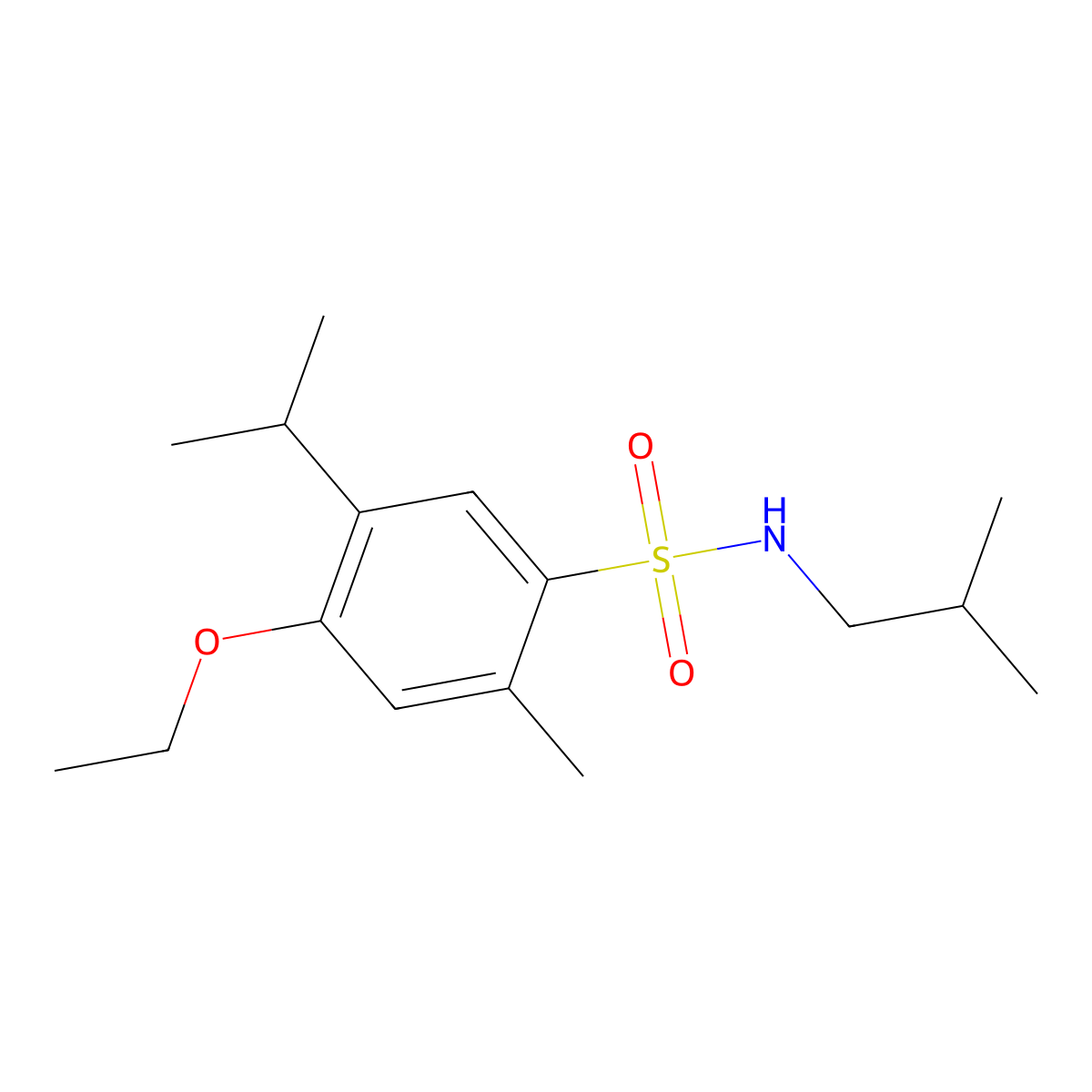 4-ethoxy-N-isobutyl-5-isopropyl-2-methylbenzenesulfonamide molecular structure, CAS 1087639-38-0