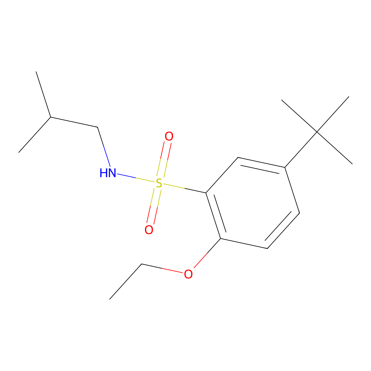 5-tert-butyl-2-ethoxy-N-isobutylbenzenesulfonamide molecular structure, CAS 1087639-39-1