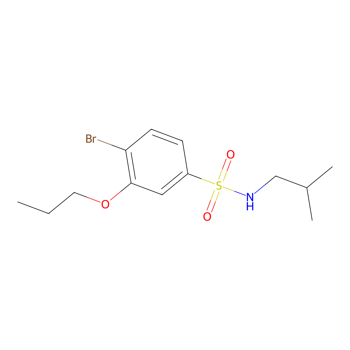 4-bromo-N-isobutyl-3-propoxybenzenesulfonamide molecular structure, CAS 1087639-41-5